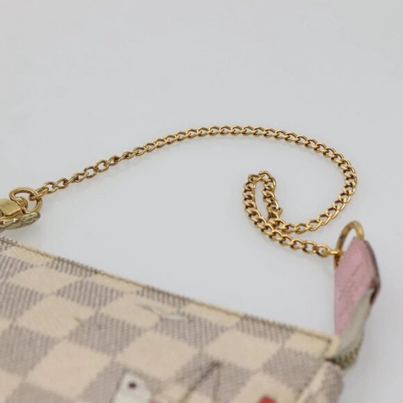 LOUIS VUITTON Damier Azur Mini Pochette Accessoires Pouch N41669 LV Auth 142332 - Picture 9 of 16